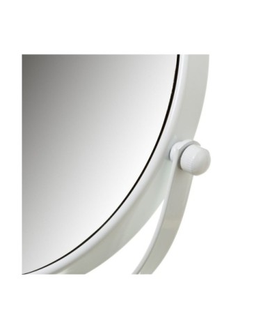 Miroir grossissant (x5) double face en métal blanc