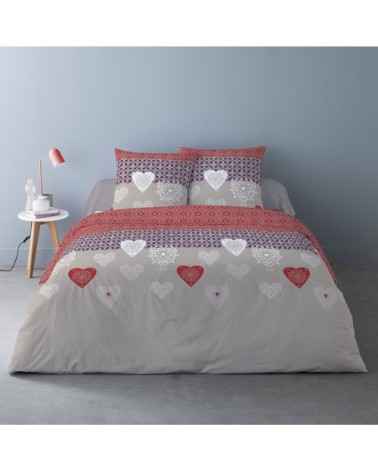 Parure de couette 100% coton flanelle imprimée 260x240 2 taies