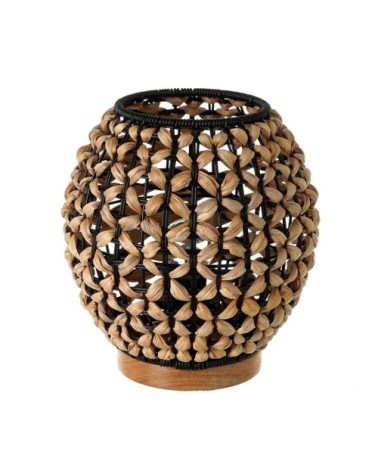 Lampe arrondie en jacinthe d'eau 23 cm