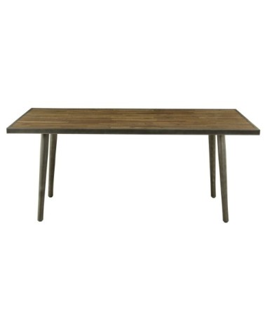 Table rectangulaire 180 x 90 cm bois et métal