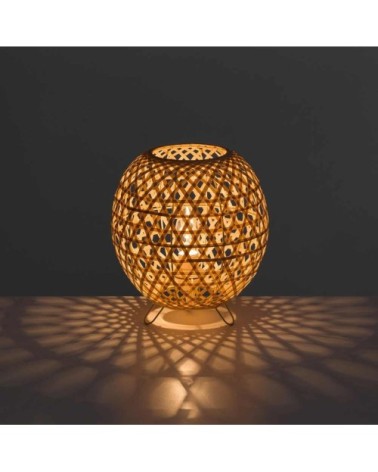 Lampe ronde en bambou naturel