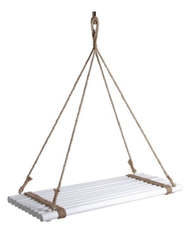 Plateau suspendu en bois teinté blanc