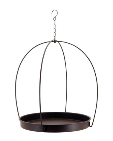 Suspension en métal laqué marron mat