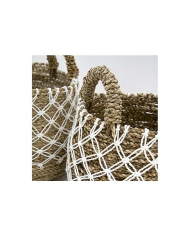 Cache-pots en jonc naturel et crochet (lot de 2)