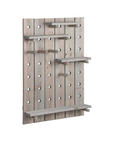 Panneau avec 4 étagères à plantes en pin