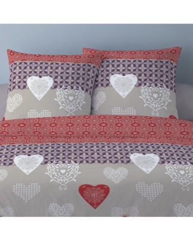 Parure de couette 100% coton flanelle imprimée 260x240 2 taies