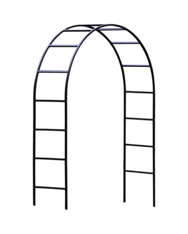 Grande arche de jardin noir mat en acier galvanisé roman 200 x 60 x 27