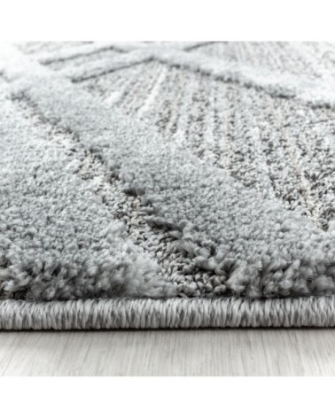 Tapis bohème à relief gris 120x170cm