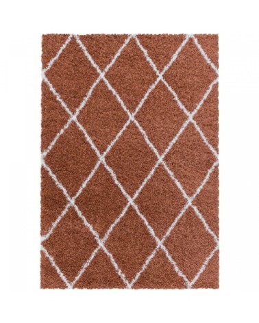 Tapis de style géométrique terracotta et blanc 280x370cm