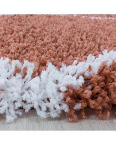 Tapis de style géométrique terracotta et blanc 280x370cm