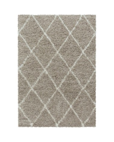 Tapis de style géométrique beige et blanc 80x150cm