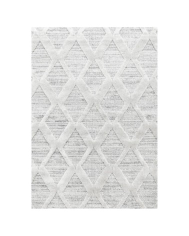 Tapis bohème à relief blanc ivoire 240x340cm