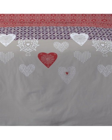 Parure de couette 100% coton flanelle imprimée 260x240 2 taies