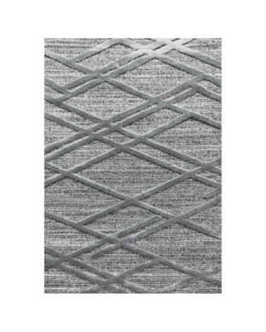 Tapis bohème à relief gris 140x200cm