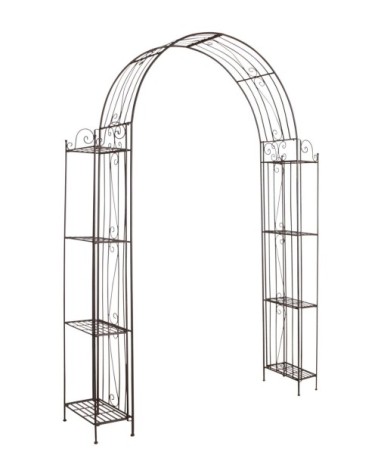 Arche de jardin pour plante grimpante en métal vieilli