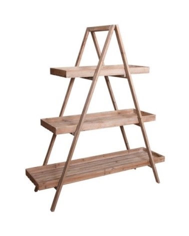 Etagère pliante en bois patiné