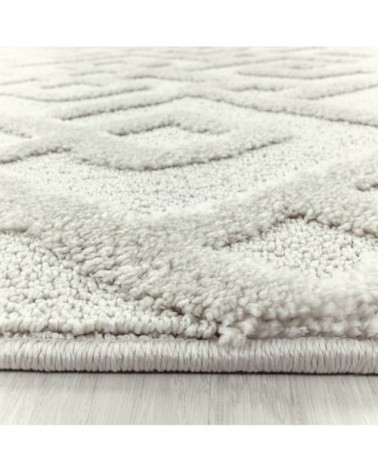 Tapis bohème à relief blanc ivoire 120x170cm