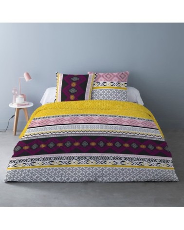Parure de couette 100% coton 57 fils imprimée 240x220cm 2 taies