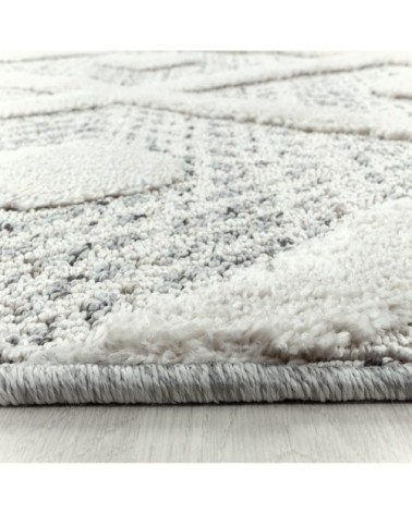 Tapis bohème à relief blanc ivoire 120x170cm