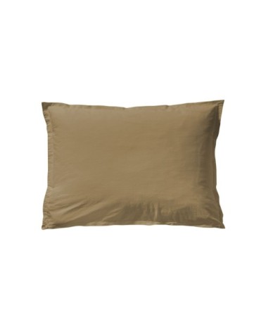 Taie d'oreiller en coton lavé ocre 50x70