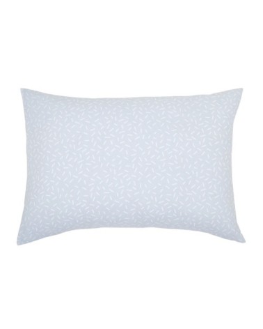 Taie d'oreiller en lyocell bleu et gris 50x70