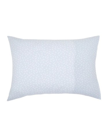 Taie d'oreiller en lyocell bleu et gris 50x70