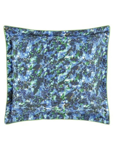 Taie d'oreiller en percale de coton bleu 65x65