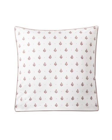 Taie d'oreiller en percale de coton rose et beige 65x65
