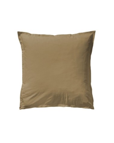 Taie d'oreiller en coton lavé ocre 65x65