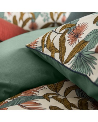 Taie d'oreiller en percale de coton bleu 65x65