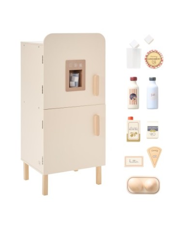 Jouet frigo 14 éléments en panneau de particules beige