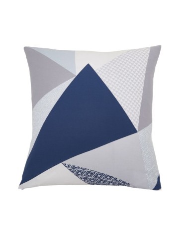 Taie d'oreiller en lyocell bleu et gris 63x63