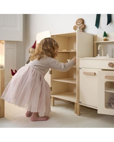 Jouet frigo 14 éléments en panneau de particules beige