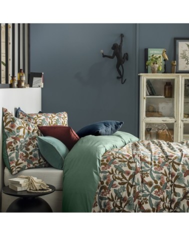 Taie d'oreiller en percale de coton bleu 50x75