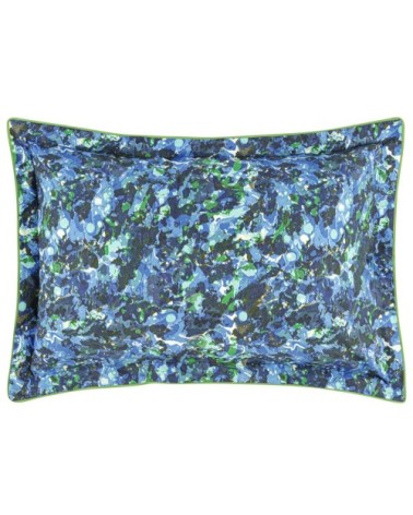 Taie d'oreiller en percale de coton bleu 50x75