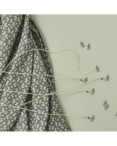 Coussin en coton tissé bleu et vert 40x60