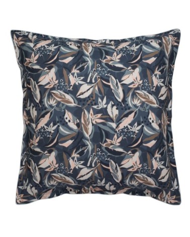 Taie d'oreiller en percale de coton bleu 65x65