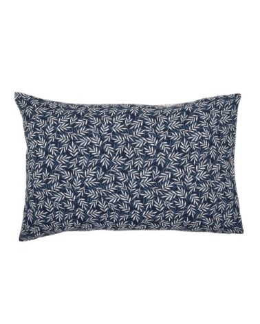 Taie d'oreiller en lyocell bleu et beige 50x70