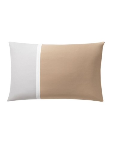 Taie d'oreiller en percale de coton beige 50x70