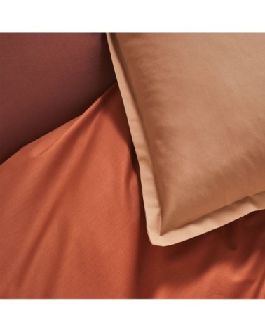 Drap Housse en percale de coton orange 160x200