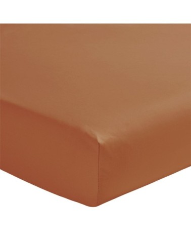 Drap Housse en percale de coton orange 90x200