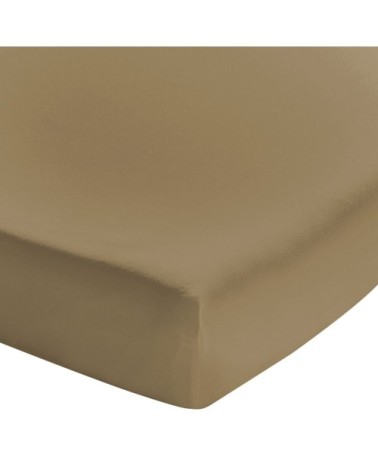 Drap housse en coton lavé ocre 90x200