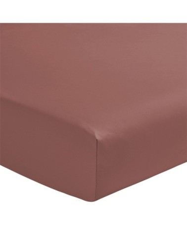 Drap housse en percale de coton rose 160x200