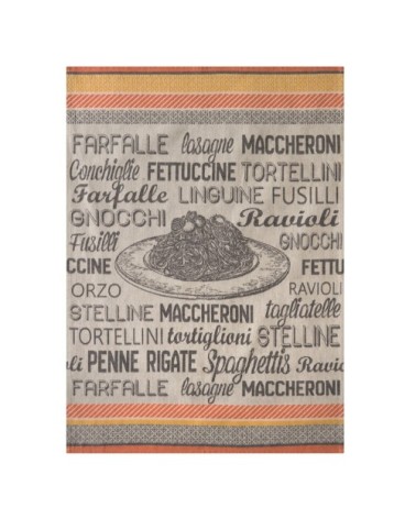 Torchon en jacquard de coton beige 50x75