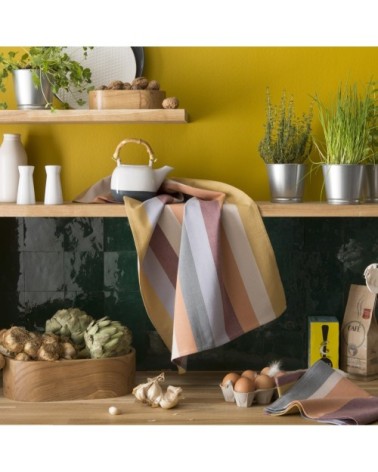 Torchon en jacquard de coton multicolore 50x75