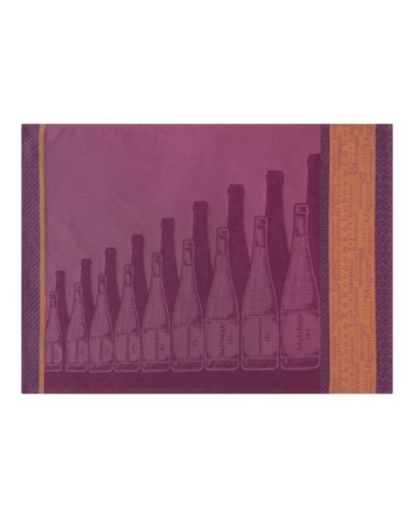 Torchon en jacquard de coton violet 50x75