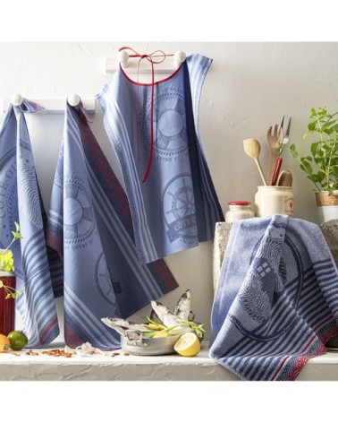 Carré éponge en coton bleu 50x60