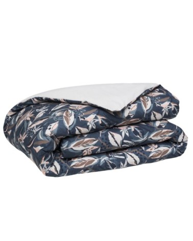 Housse de couette en percale de coton bleu 200x200