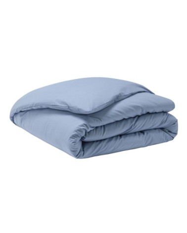 Housse de couette en percale de coton bleu 240x220