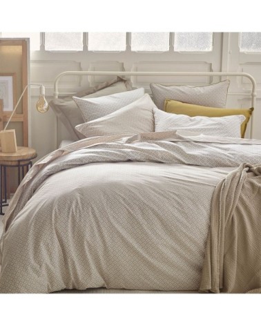 Housse de couette en percale de coton beige 260x240